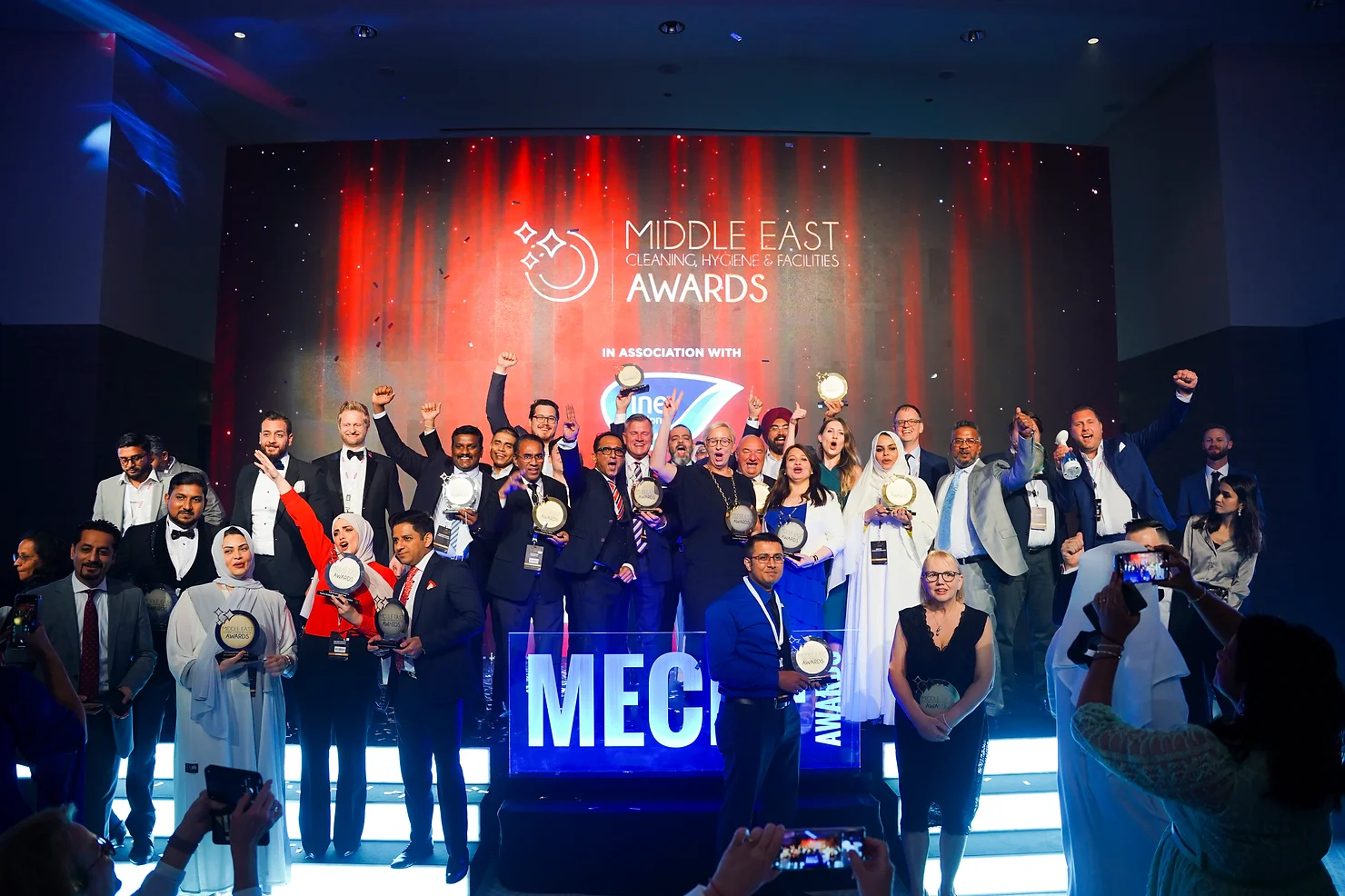 The Enozo team at the Middle East Cleaning Awards